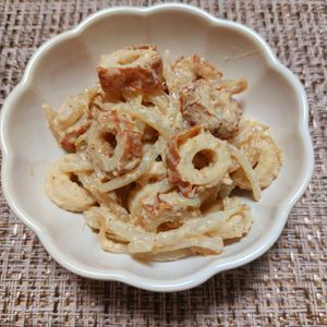 よっこの作ってみた!投稿(レンジで簡単♩もやしとちくわのオイマヨあえ)
