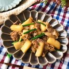 『簡単おいしい♡』長いもと豚肉の甘辛炒め
