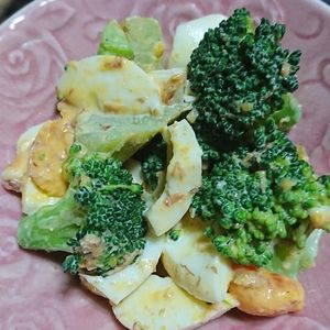 サバニャンの作ってみた!投稿(ブロッコリーとゆで卵のごまおかかマヨサラダ)
