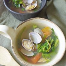 旨味たっぷり。浅利と空芯菜のスープ（夏の養生ごはん）