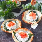 ギョーザの皮で簡単＊明太子とチーズのパリパリ焼き