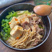 煮込まず絶品♪レンジでスタミナ肉豆腐