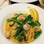 【ホタテと菜の花のわさびバター醤油パスタ】白ワインに合う♡