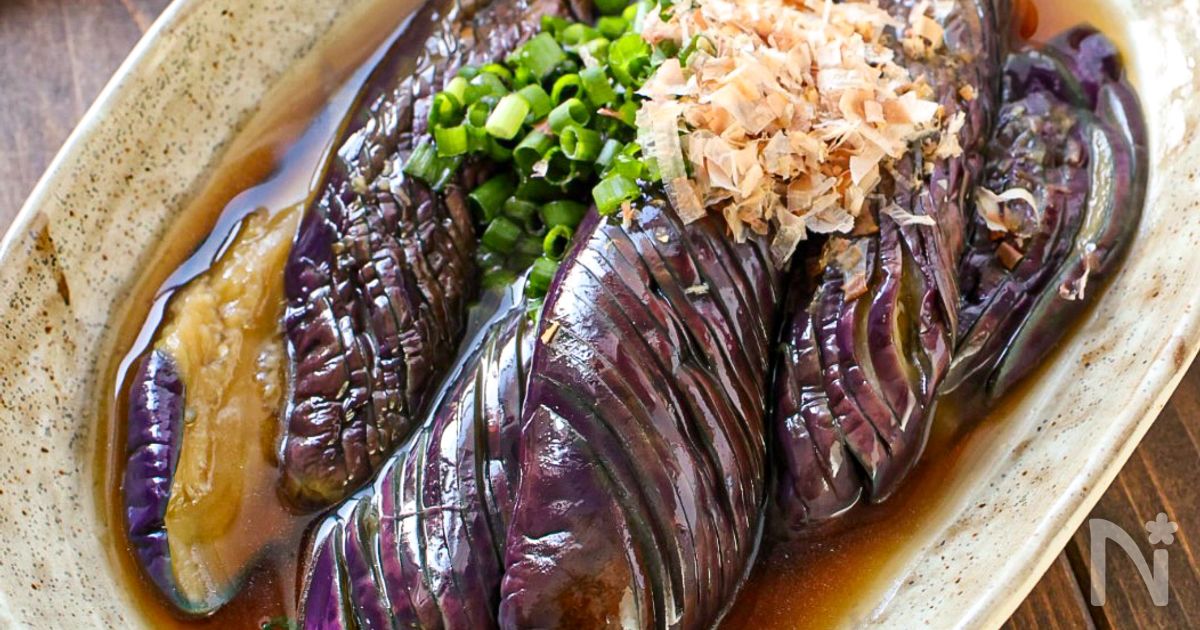 【レンジで5分！爆速！なすの煮浸し】作り置きにも◎