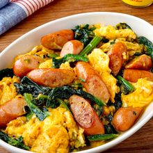 【ほうれん草と卵のカレー炒め】朝食にも◎5分で完成