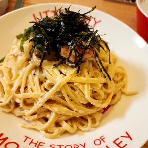 ぱんだの作ってみた!投稿(ワンパン明太クリームパスタ♪生クリーム不使用で濃厚な仕上がり)