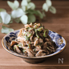 豚こまの大葉ネギ味噌炒め