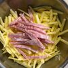 米粉でカリッ♪
じゃがいもとベーコンのガレットの工程1