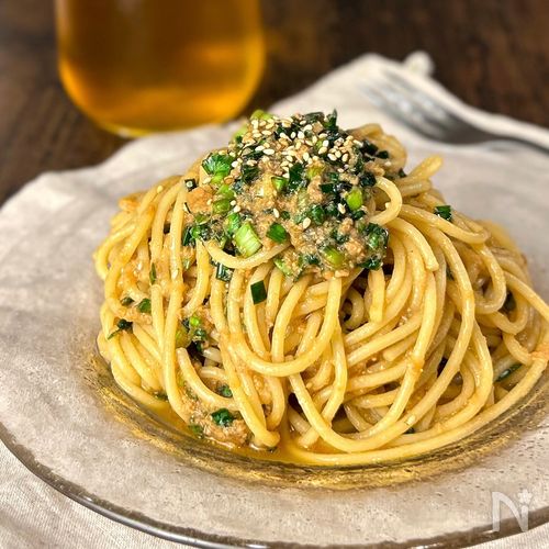 切って混ぜるだけ【冷製にらパスタ】