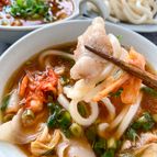 レンジで完成♡『豚キムチうどん』火を使わずここまで旨い‼︎
