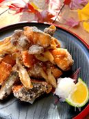 マヨネーズでさっくり《生秋鮭としめじの竜田揚げ》