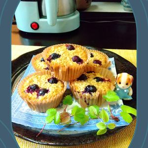チョロリスの作ってみた!投稿(焼くまで5分‼︎【ブルーベリー オートミールマフィン】)