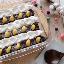 あずきを使って重ねて冷やすだけ！和風スコップケーキ