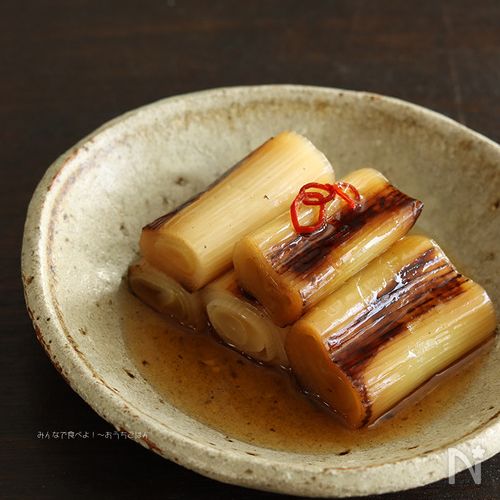 ポン酢で作る焼きネギの甘酢マリネ