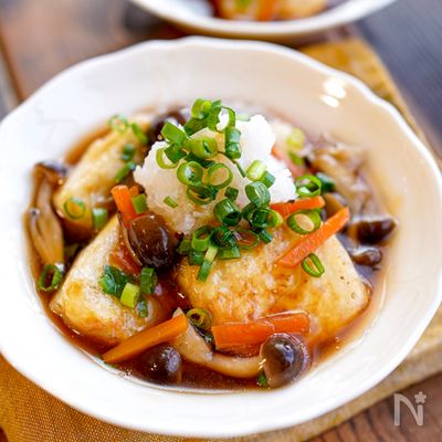 【揚出し豆腐の野菜あんかけ】揚げないヘルシー☆ほっこり副菜♪