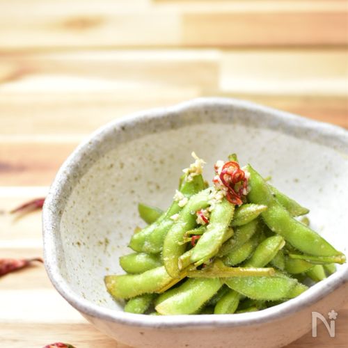 さやごと枝豆のペペロンチーノ