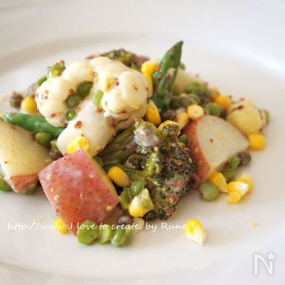 塩麹マスタードさっと茹で温野菜