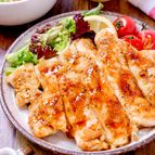 【鶏むね肉のガツンと焼き】にんにくペッパー醤油だれ♡