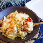 調味料なし＆ヘルシー♪白菜トマトのおかかチーズ焼・栄養計算付