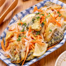 【鯖のエスカベッシュ】カレー&レモンが香る洋風南蛮漬け♪