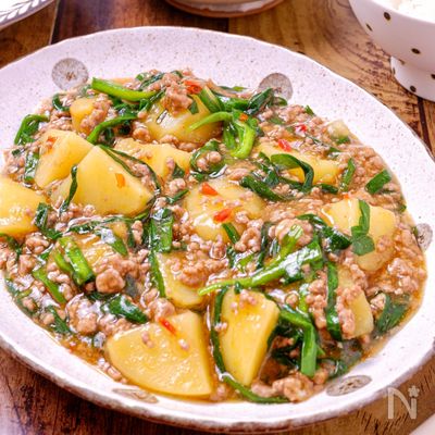 【じゃがニラ麻婆】ご飯が止まらない♡ほくほくとろとろおかず♪