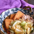 キャベツと絹厚揚げと豚バラの煮物
