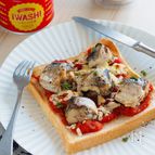 乗せて焼くだけですぐウマ♡『いわしのピザトースト』缶詰使用