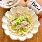 白だし香る春キャベツの豚バラうどん