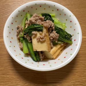 Hideの作ってみた!投稿(【小松菜と厚揚げの和風そぼろあん】ご飯との相性抜群！)