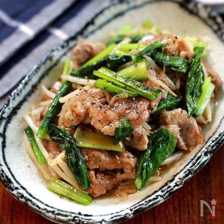 豚肉と小松菜ともやしのしょうが醤油炒め ボリュームおかず By Coto レシピサイト Nadia ナディア プロの料理家のおいしいレシピ