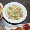 うどんの作ってみた!投稿(ズッキーニと生ハムのカルパッチョ)