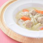 鶏だんごと舞茸のほんわかミルクスープ　