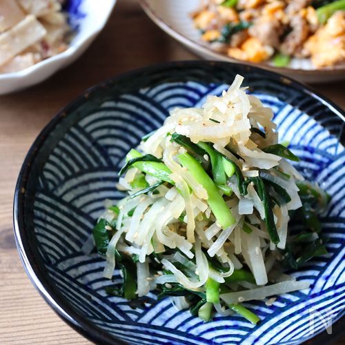 【電子レンジで作る！作り置きOK】大根とニラのナムル