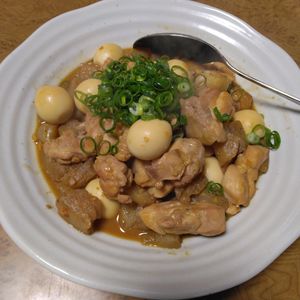 ももの作ってみた!投稿(ひと口ころころ♪【鶏肉とこんにゃくの甘辛みそ煮】)