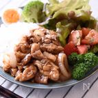 豚肉de元気100倍ワンプレートカフェ飯　豚こま肉の甘辛焼き