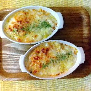 チョロリスの作ってみた!投稿(アツアツ〜焼きナポリタングラタン♡懐かしの喫茶店風)