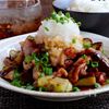 豚こま肉はこう使う『カリカリ豚こまと茄子のおろしがけ』の工程6
