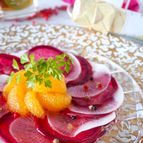 紅白大根のカルパッチョ【冬の大根のお洒落な食べ方】