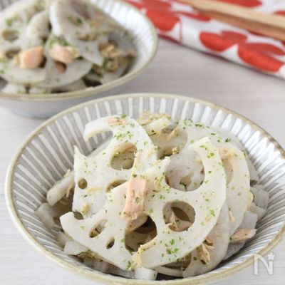 レンジで5分！れんこんとツナの青のりサラダ