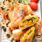 めっち旨し♡かぼちゃの皮deベーコンペッパーチーズ春巻き♡