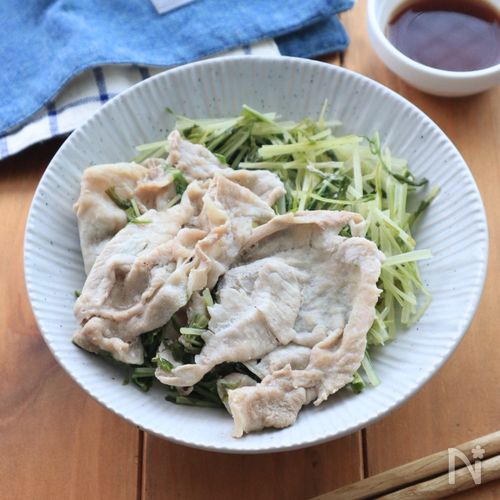 水菜1袋ペロリ♡豚バラのうま塩蒸し