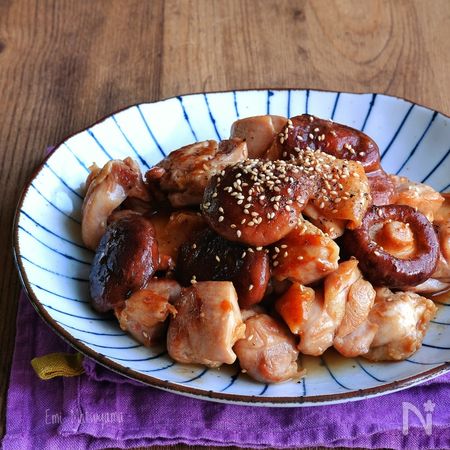 鶏肉と椎茸の梅オイバター照り炒め By 松山絵美 レシピサイト Nadia ナディア プロの料理家のおいしいレシピ