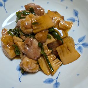 なお21の作ってみた!投稿(鶏肉と筍とピーマンのオイスター炒め)