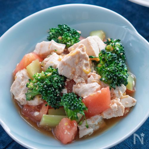 【豆腐とトマトの中華風サラダ】中華献立に♪