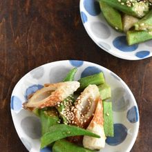 【オクラとちくわの柚子胡椒ポン酢和え】レンジでパパっと一品！