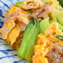 ちんげん菜と豚肉たまごの中華風炒め