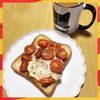 ナムディの作ってみた!投稿(フライパンで作るバタートーストに目玉焼きトマトをのせて。)