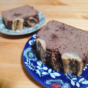 虎ちゃんの作ってみた!投稿(【小麦粉、バター不使用】チョコバナナパウンドケーキ)