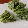 新玉ねぎと菜の花と鶏肉のフライパン蒸しの工程1
