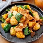 『豚バラ新じゃがとピーマンの辛味噌炒め』こってり♪ご飯が進む